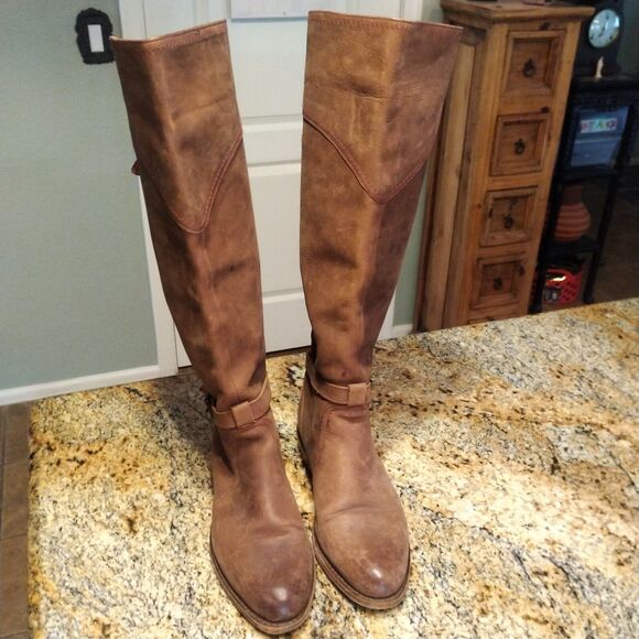 Frye Dorado 77557 Leather Riding Equestrian Tall Boots Brown Women's Size 6 - Picture 6 of 14